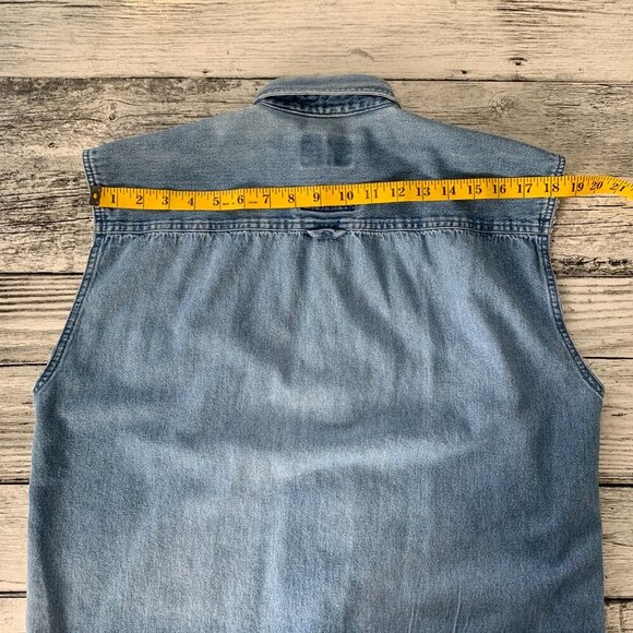 Vintage Caterpillar Denim Cut-Off Shirt - Picture 8 of 10